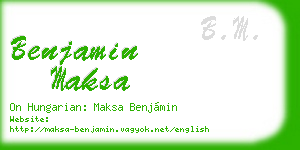 benjamin maksa business card
