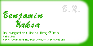 benjamin maksa business card